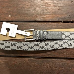 Michael Kors Grey-tone womens belt NWT $58 size L & M